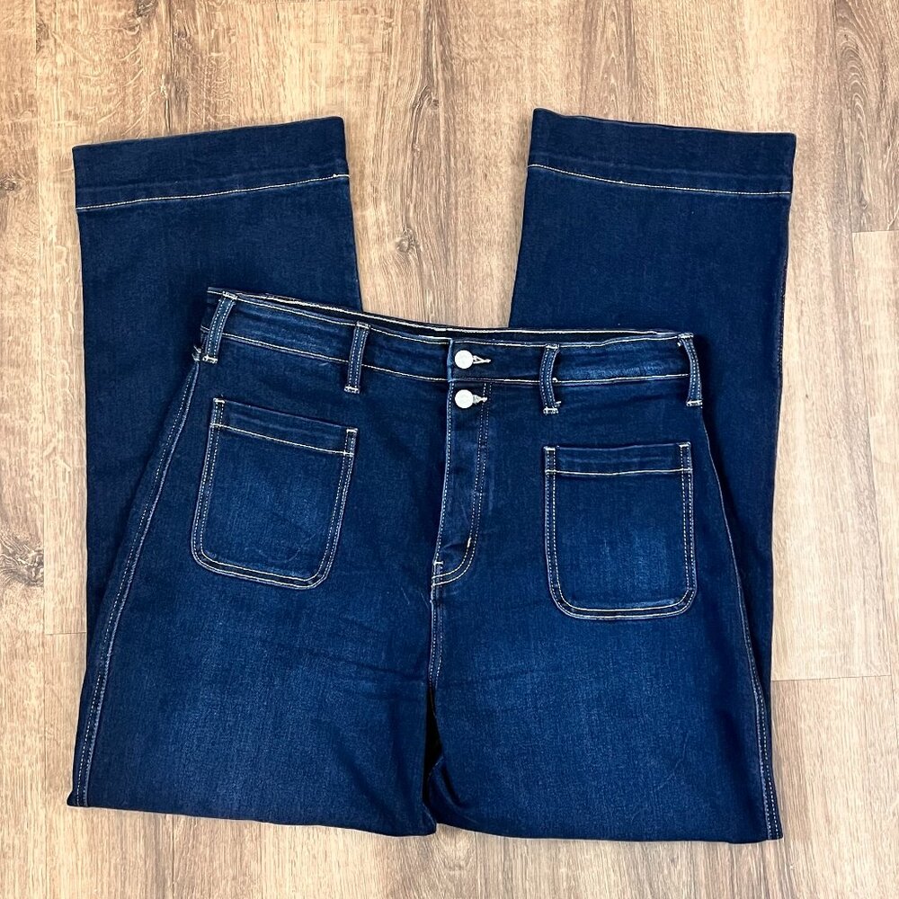 Artemis Vintage Ximena Wide Leg Patch Pocket Stretch Jeans Sz 16 - Picture 6 of 14